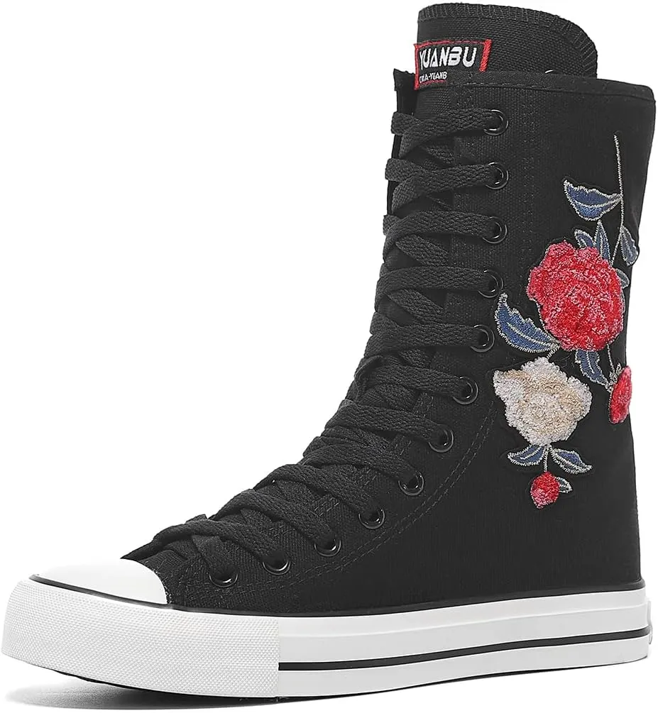 Womens High Top Canvas Sneakers Lace up Fashion Casual Shoes for Girls