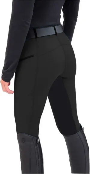 Womens Horse Riding Pants Full Seat Riding Breeches Equestrian Tights Horseback Patchwork Trouser with Pockets