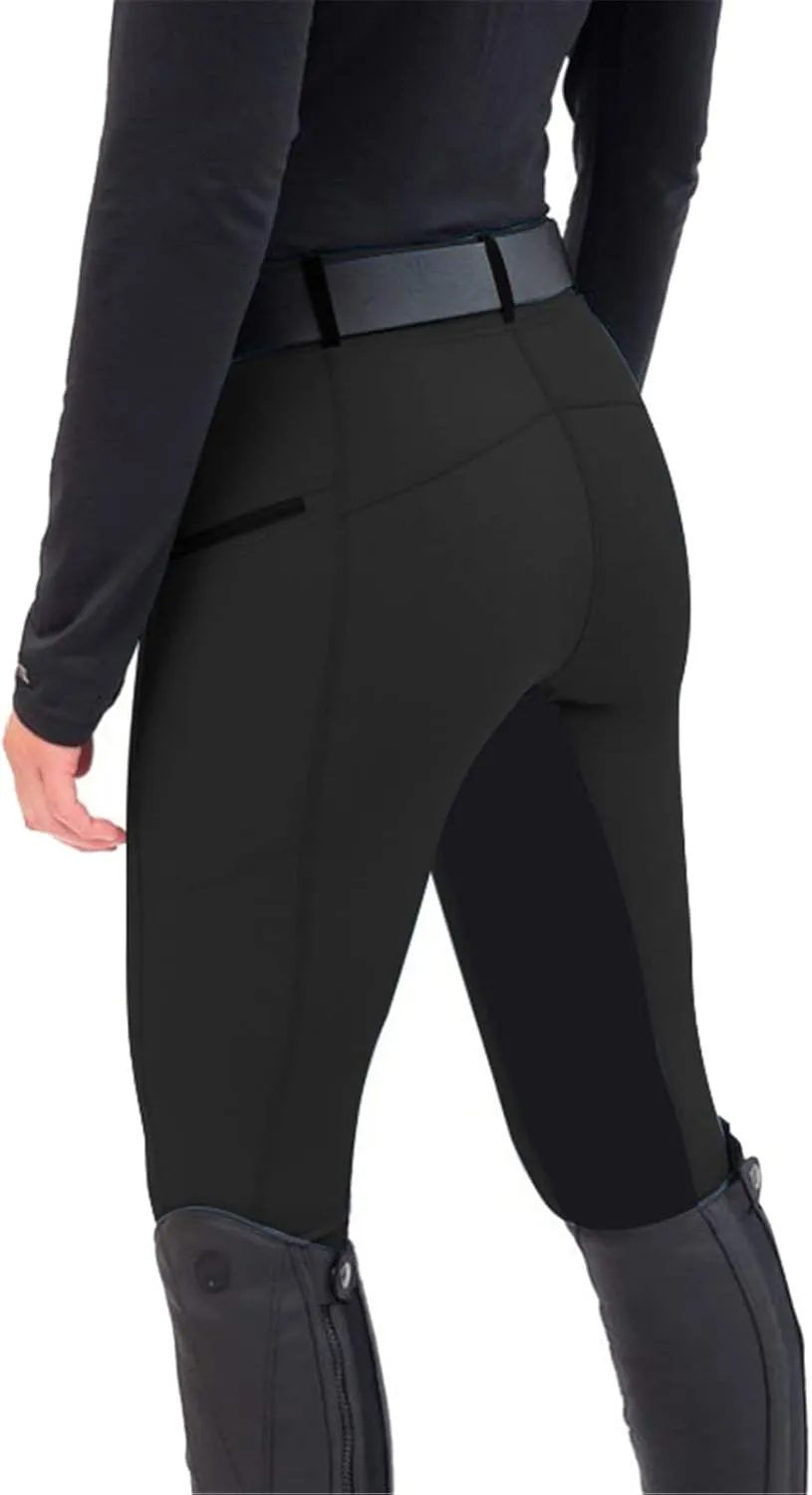 Womens Horse Riding Pants Full Seat Riding Breeches Equestrian Tights Horseback Patchwork Trouser with Pockets