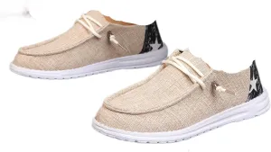 Womens Lace-Up Canvas Lightweight Boat Shoes Casual Comfortable Slip on Knit Loafers Outdoor Walking Low Top Wide Deck Shoes