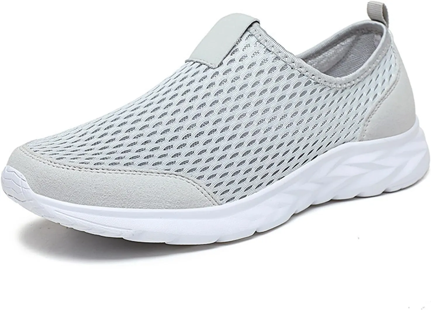Women's Mesh Walking Sock Shoes Elastic Knit Lightweight Slip on Breathable Yoga Sneakers Casual Non Slip Low Top Tennis Shoes for Old People