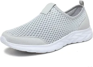 Women's Mesh Walking Sock Shoes Elastic Knit Lightweight Slip on Breathable Yoga Sneakers Casual Non Slip Low Top Tennis Shoes for Old People