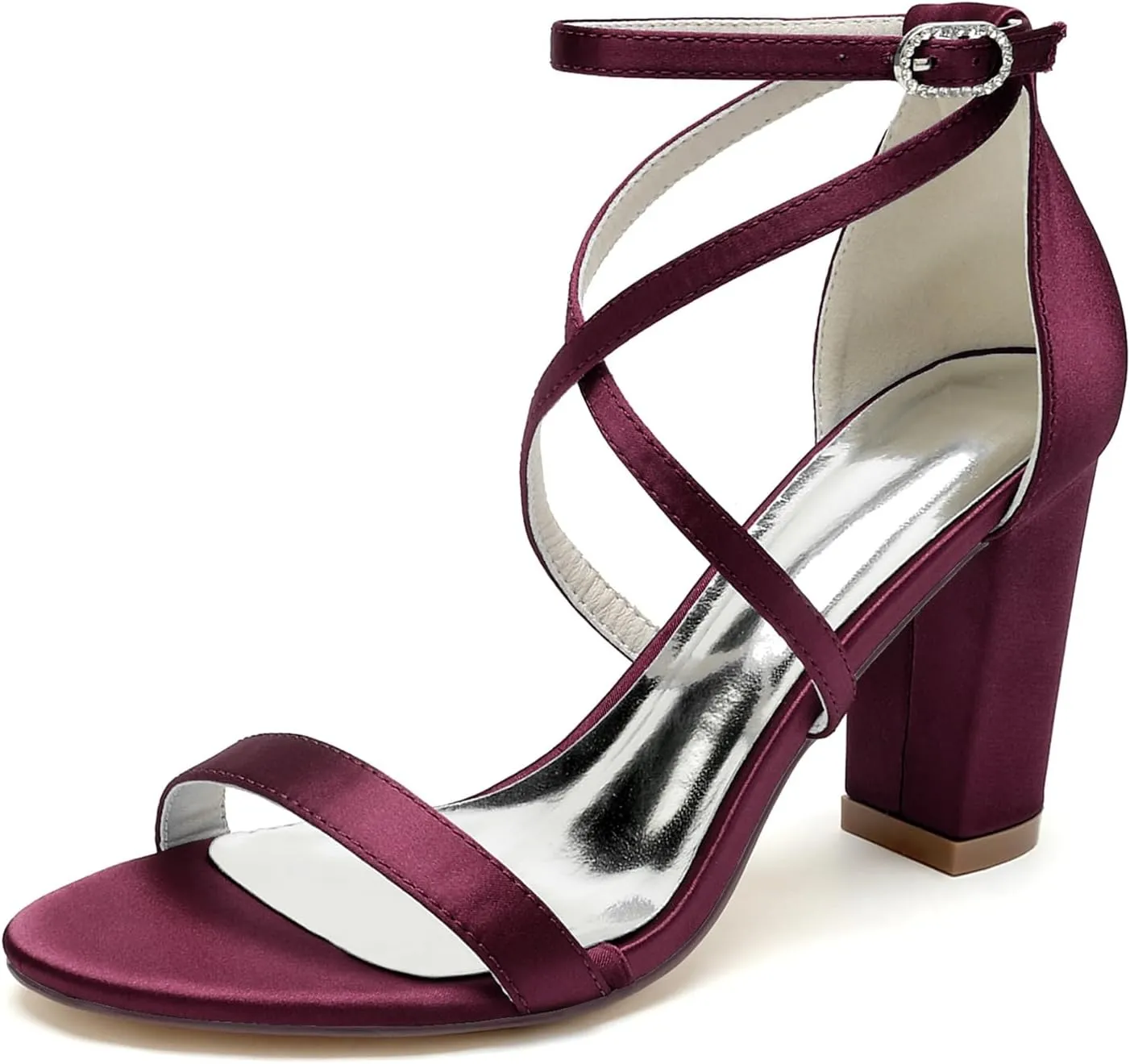Womens Open Toe Crisscross Ankle Strap High Shoes Wedding Party Dress Shoes Heel Bridal Sandals