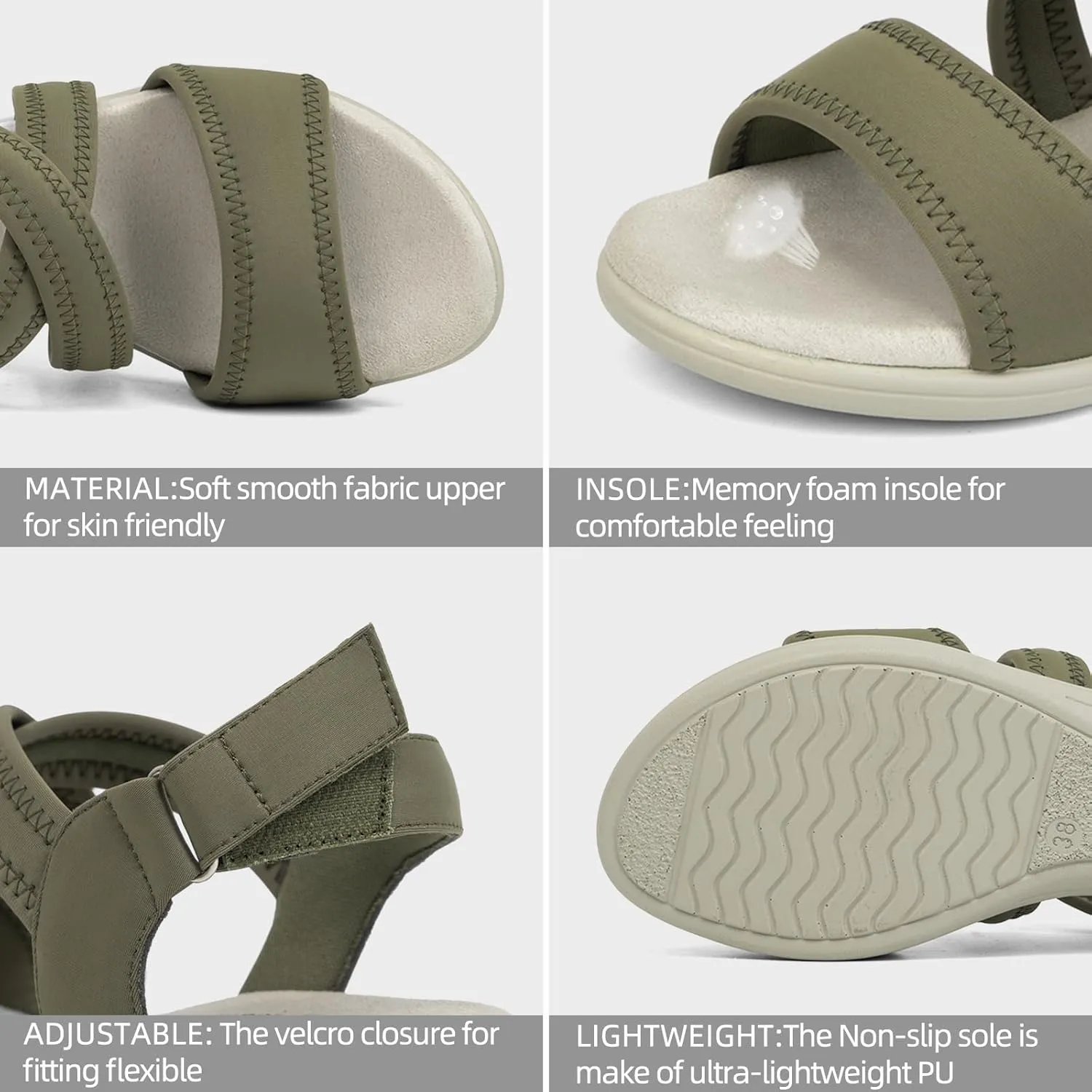 Women's Orthopedic Sandals Low Wedge Comfortable Walking Orthotic Arch Support Casual Sandals with Memory Foam