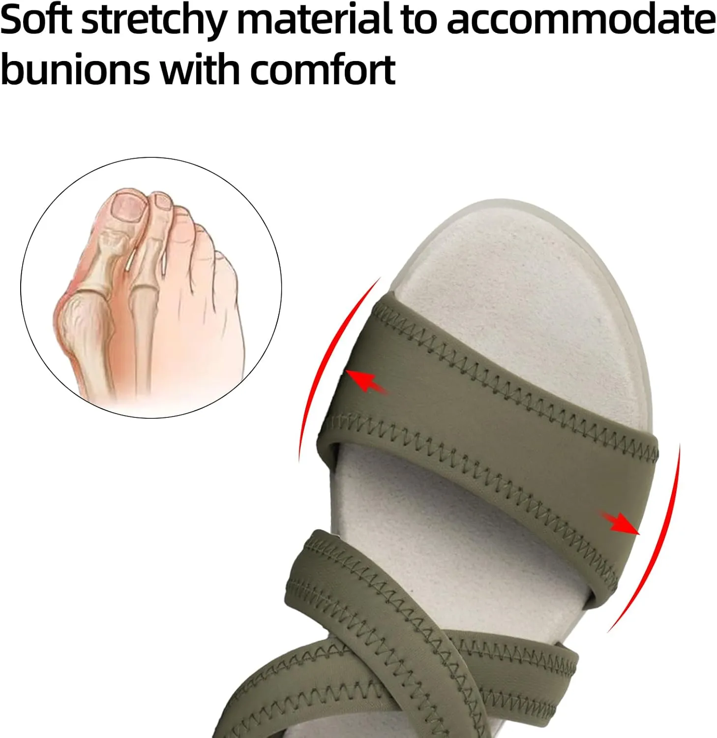 Women's Orthopedic Sandals Low Wedge Comfortable Walking Orthotic Arch Support Casual Sandals with Memory Foam