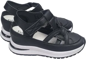 Women's Platform Sandals Summer Closed Toe Sandals Casual Lightweight Hollow Out Breathable Wedge Slippers Trendy Height-Boosting Thick Sole Walking Shoes