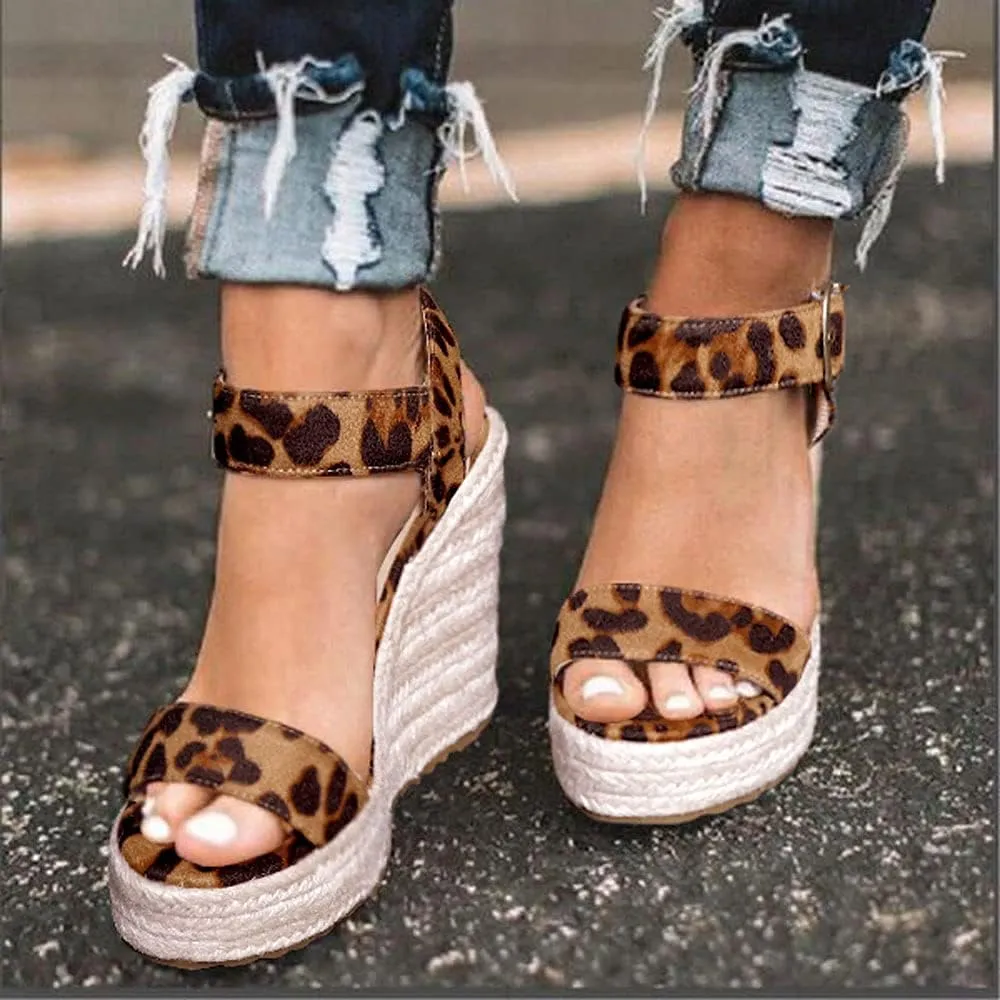 Women's Platform Sandals Wedge Ankle Strap Open Toe Sandals