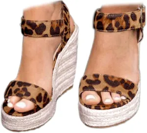 Women's Platform Sandals Wedge Ankle Strap Open Toe Sandals