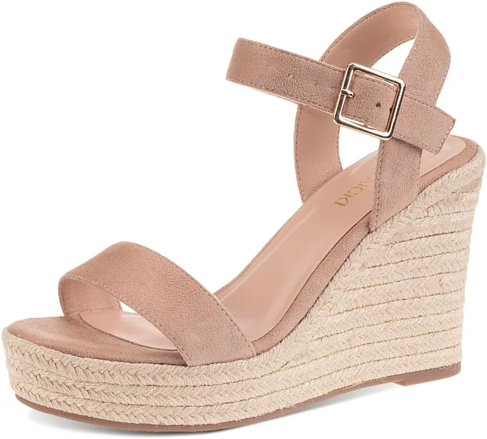 Women's Platform Sandals Wedge Ankle Strap Open Toe Sandals
