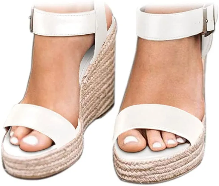 Women's Platform Sandals Wedge Ankle Strap Open Toe Sandals