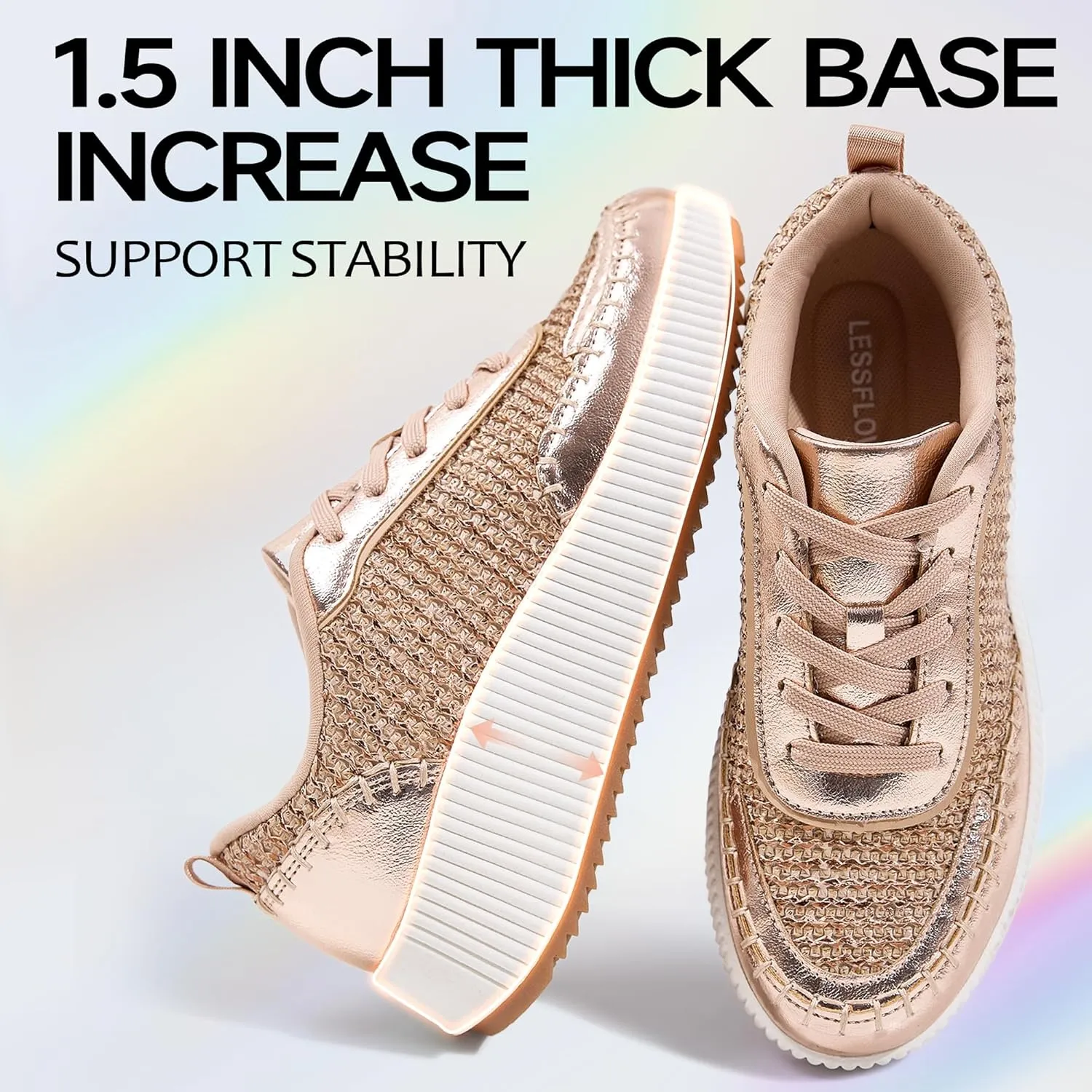 Women's Platform Sneakers Low Top Chunky Retro Braided Walking Shoes Comfortable Lace Up Casual Shoes