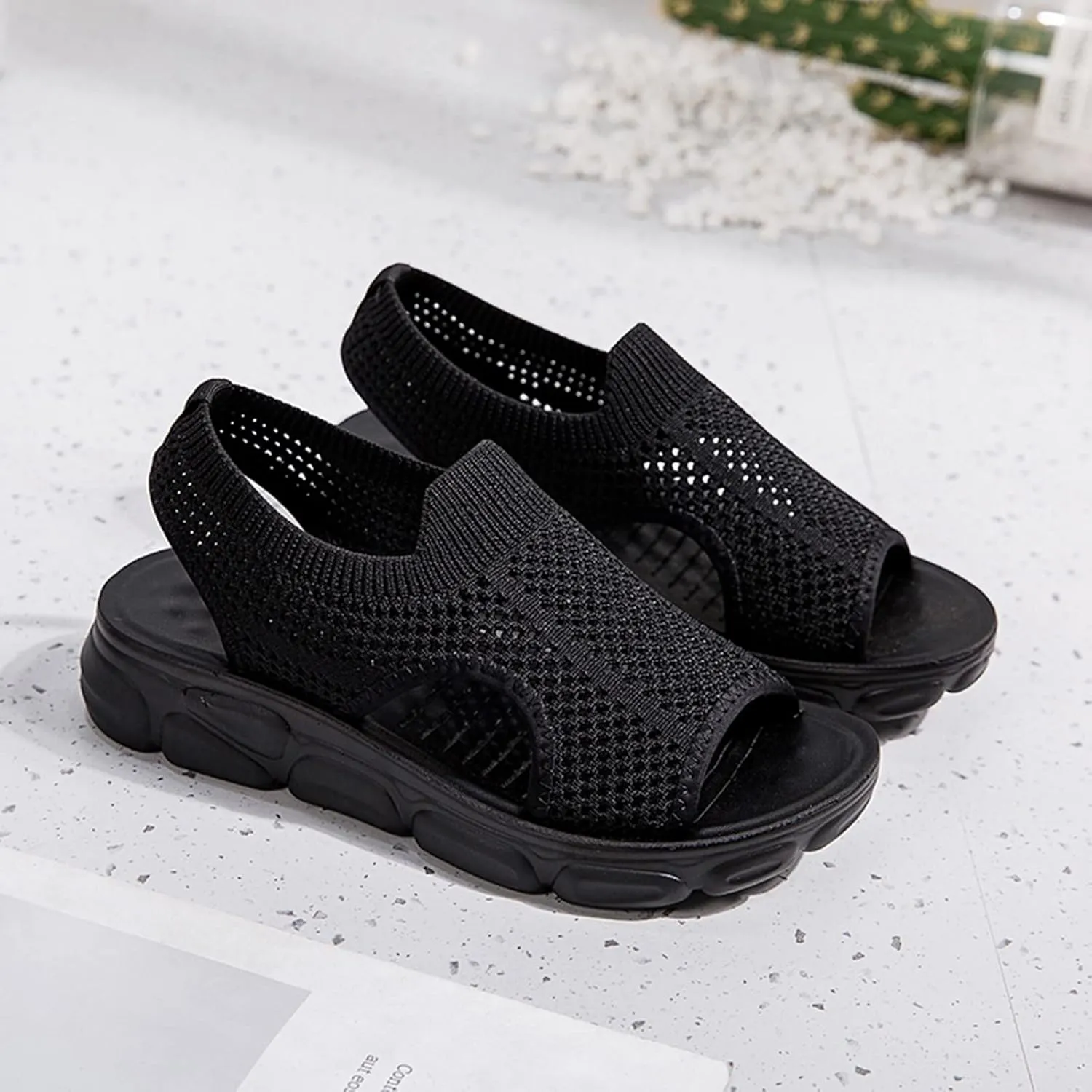 Womens Platform Wedge Sandals Dressy Summer Shoes Comfortable Ankle Strap Open Toe Boho Espadrille Slides for Casual Beach Walking Outdoor Activities Orthopedic Shoes for Women