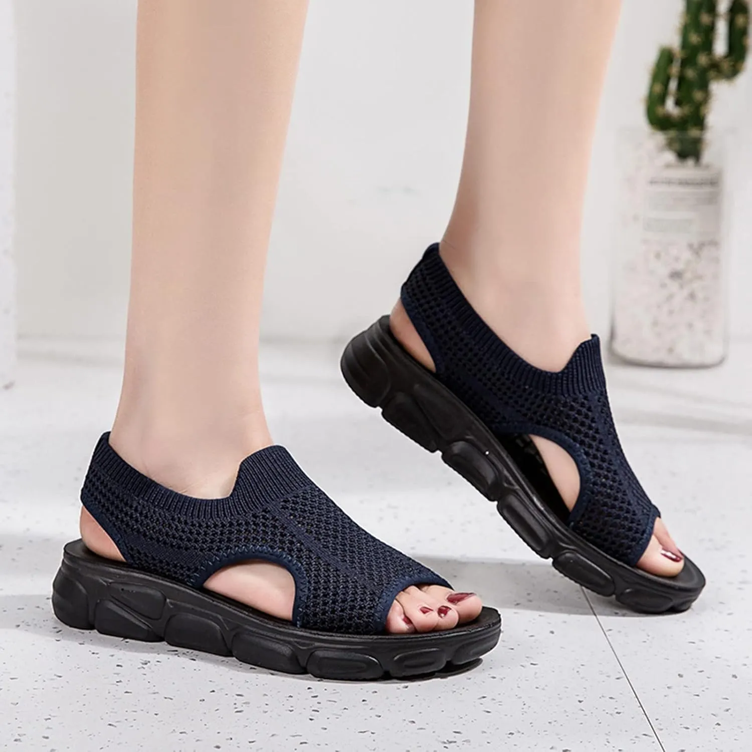 Womens Platform Wedge Sandals Dressy Summer Shoes Comfortable Ankle Strap Open Toe Boho Espadrille Slides for Casual Beach Walking Outdoor Activities Orthopedic Shoes for Women