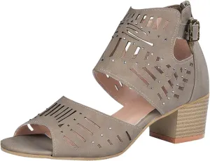 Women's Rhinestone Chunky High Heel Platform Sandals 2025 Summer Fashion Open Toe Solid Color Fish Mouth Hollow Classic Sandals Casual Breathable Lightweight Comfortable Outdoor Shoes