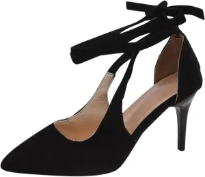 Womens Sandal Pointed Toe Stilettos Heel Dress Shoes Close Back Slip On Ankle Strap Sandal For Wedding Part𝐲