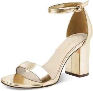 Women's Sandals Open Square Toe Sandals Ankle Strap High Kitten Heels Stilettos Square Open Toe Dressy Sexy Shoes for Women Chic Heeled Sandals