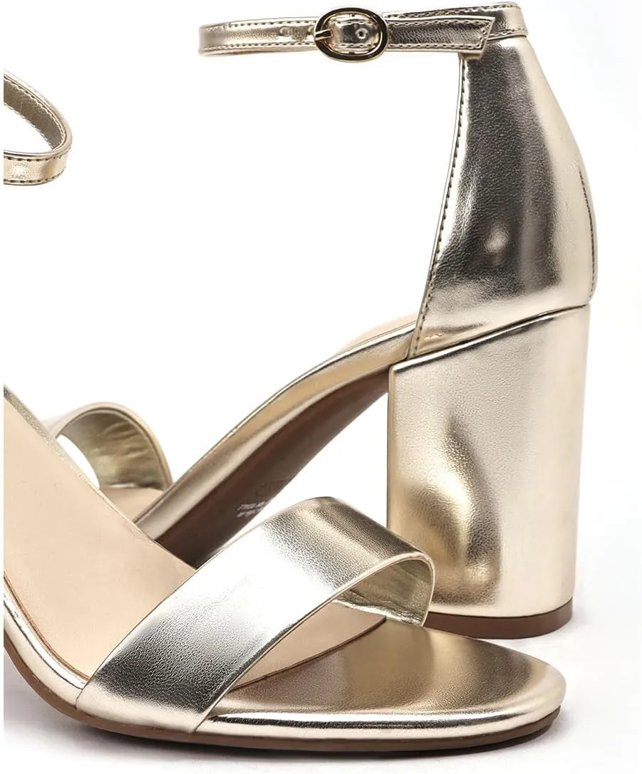 Women's Sandals Open Square Toe Sandals Ankle Strap High Kitten Heels Stilettos Square Open Toe Dressy Sexy Shoes for Women Chic Heeled Sandals