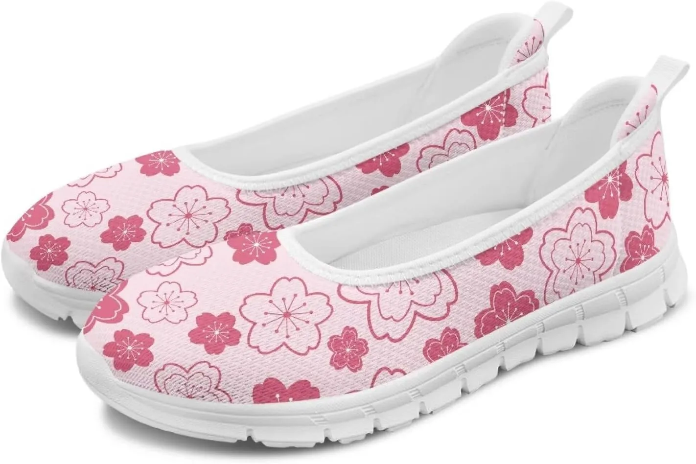 Womens Slip on Shoes Lightweight Printed Walking Shoes Stylish Loafers Non Slip Flat Shoes Low-top Casual Shoes SizeUS 6-11