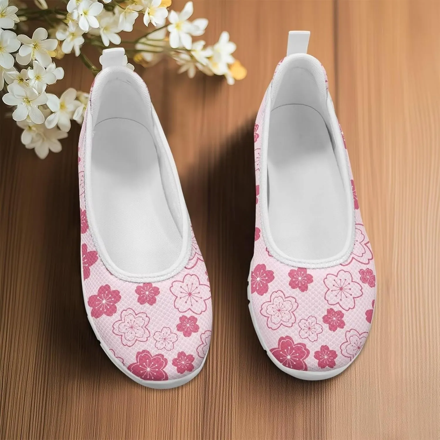 Womens Slip on Shoes Lightweight Printed Walking Shoes Stylish Loafers Non Slip Flat Shoes Low-top Casual Shoes SizeUS 6-11