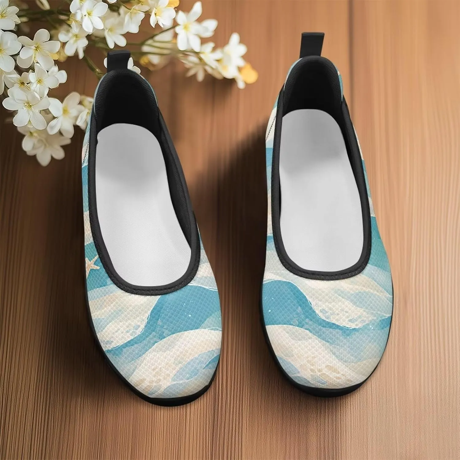 Women's Slip on Shoes Printed Lightweight Walking Shoes Stylish Loafers Non Slip Shoes Low-top Casual Shoes SizeUS 6-11