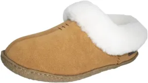 Women's Slippers Cow Suede Upper Sheepskin Collar Rubber Outsole Indoor/Outdoor