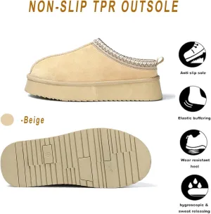 Women's Slippers Platform Mini Boots Short Ankle Boot Fur Fleece Lined Sneakers House slippers Anti-Slip Boot For Outdoor