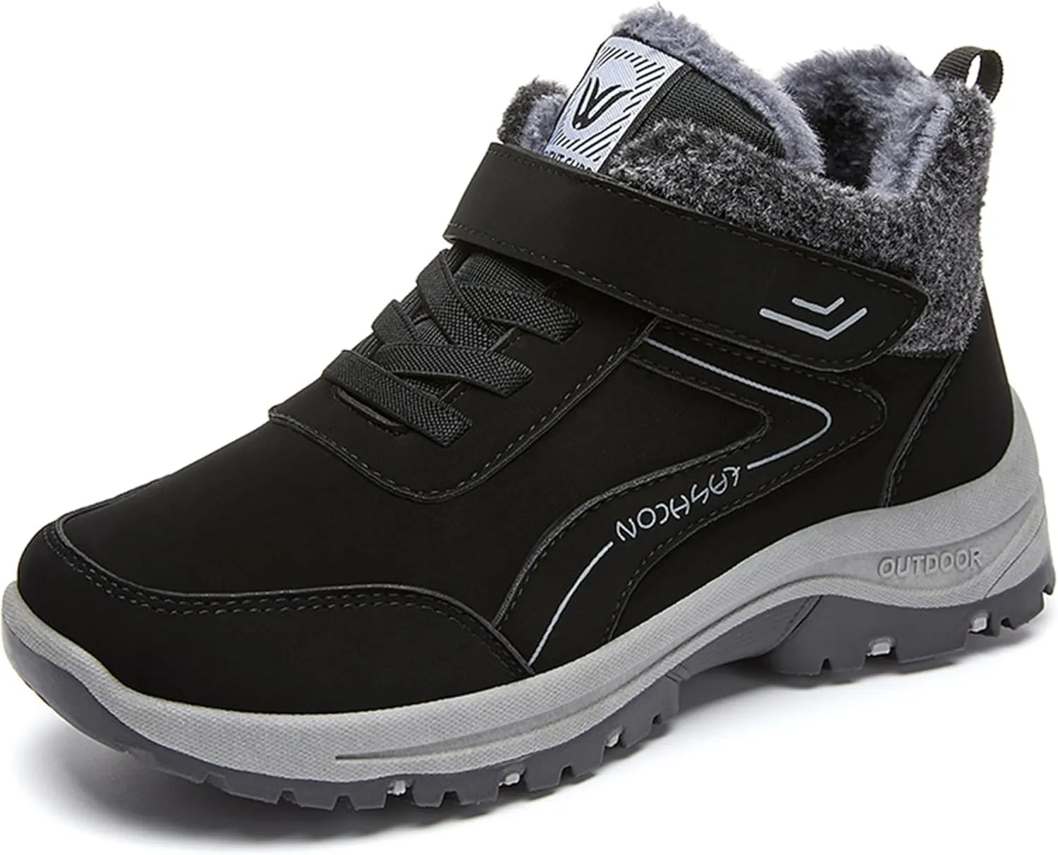 Womens Snow Boots Winter Shoes with Warm Fur Lined Waterproof Thermal Ankle Booties Comfortable Outdoor Anti Slip Shoe Hook Loop