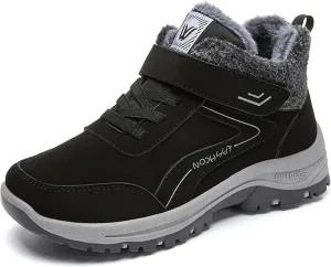 Womens Snow Boots Winter Shoes with Warm Fur Lined Waterproof Thermal Ankle Booties Comfortable Outdoor Anti Slip Shoe Hook Loop