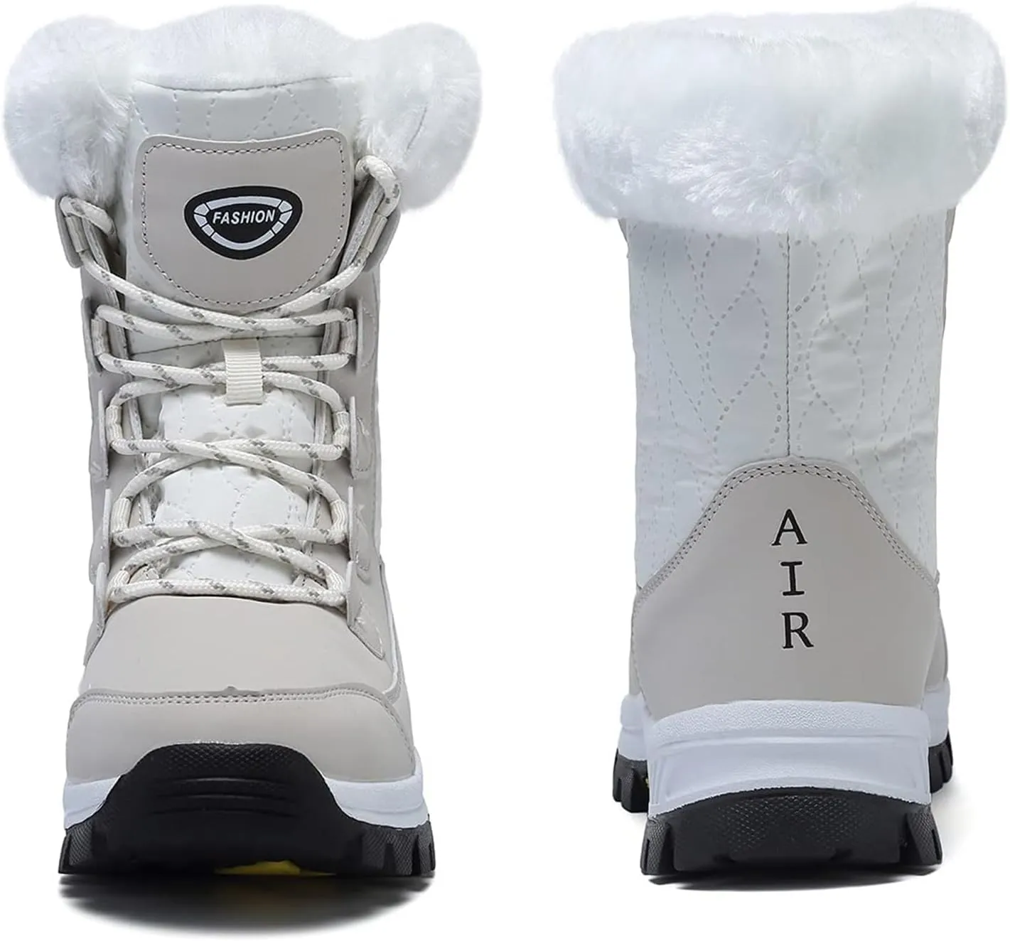 Womens Snow Boots Winter Waterproof Warm Fur Lined Mid Calf Booties Comfortable Outdoor Anti-Slip Ankle Boots Walking Winter Shoes