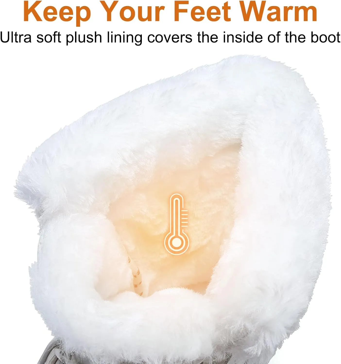 Womens Snow Boots Winter Waterproof Warm Fur Lined Mid Calf Booties Comfortable Outdoor Anti-Slip Ankle Boots Walking Winter Shoes