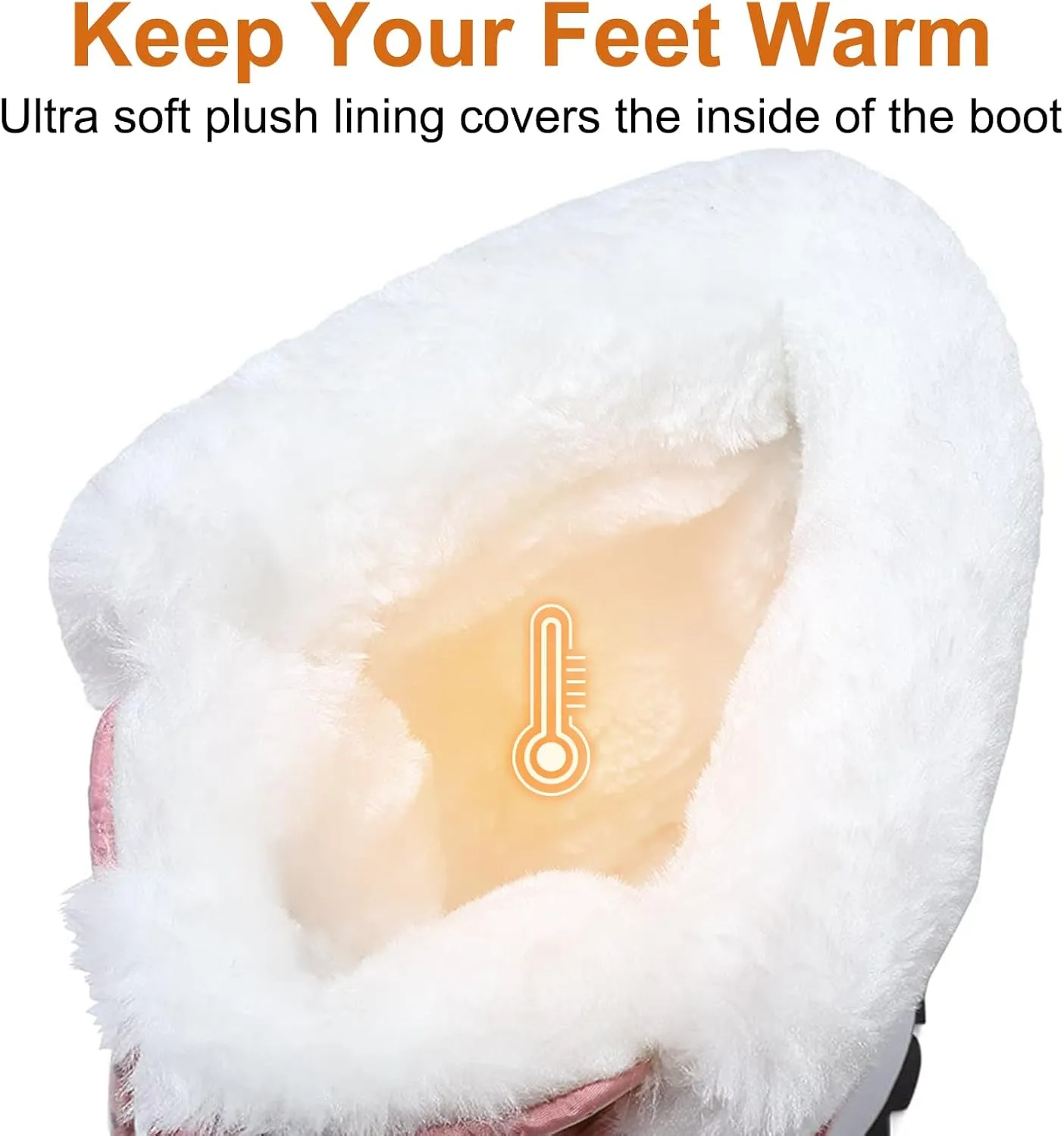 Womens Snow Boots Winter Waterproof Warm Fur Lined Mid Calf Booties Comfortable Outdoor Anti-Slip Ankle Boots Walking Winter Shoes