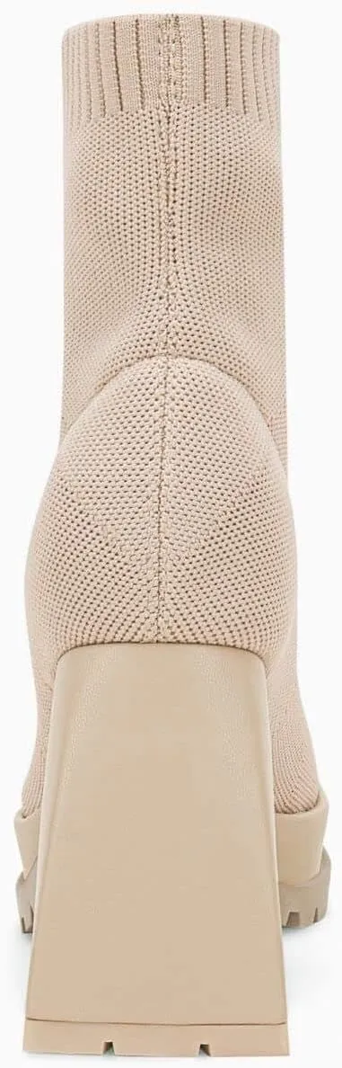 Womens Sock Boots Platform Chunky Heel Booties Dress Ankle Boots Square Toe Slip On Comfortable Winter Booties