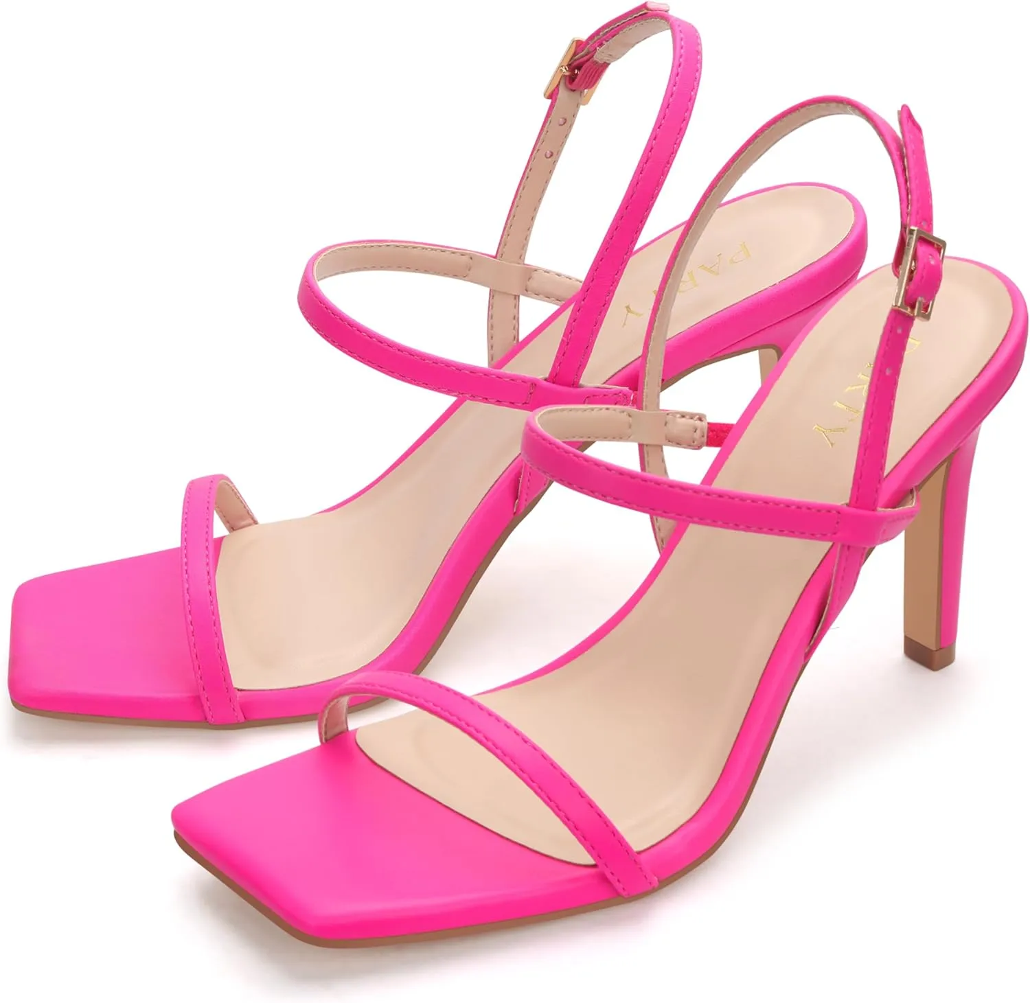 Women's Strappy High Heeled Sandals Open Toe Ankle Strap heels Comfy Weddings Shoes