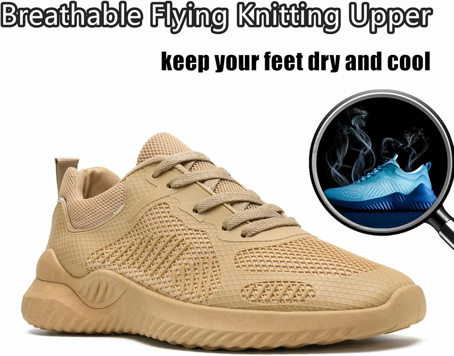 Womens Tennis Running Shoes Unisex Lightweight Breathable Walking Shoes Ultra Soft Flying Knitting Lace Up Fashion Sneakers Non Slip Athletic Trainers Casual Sports Shoes