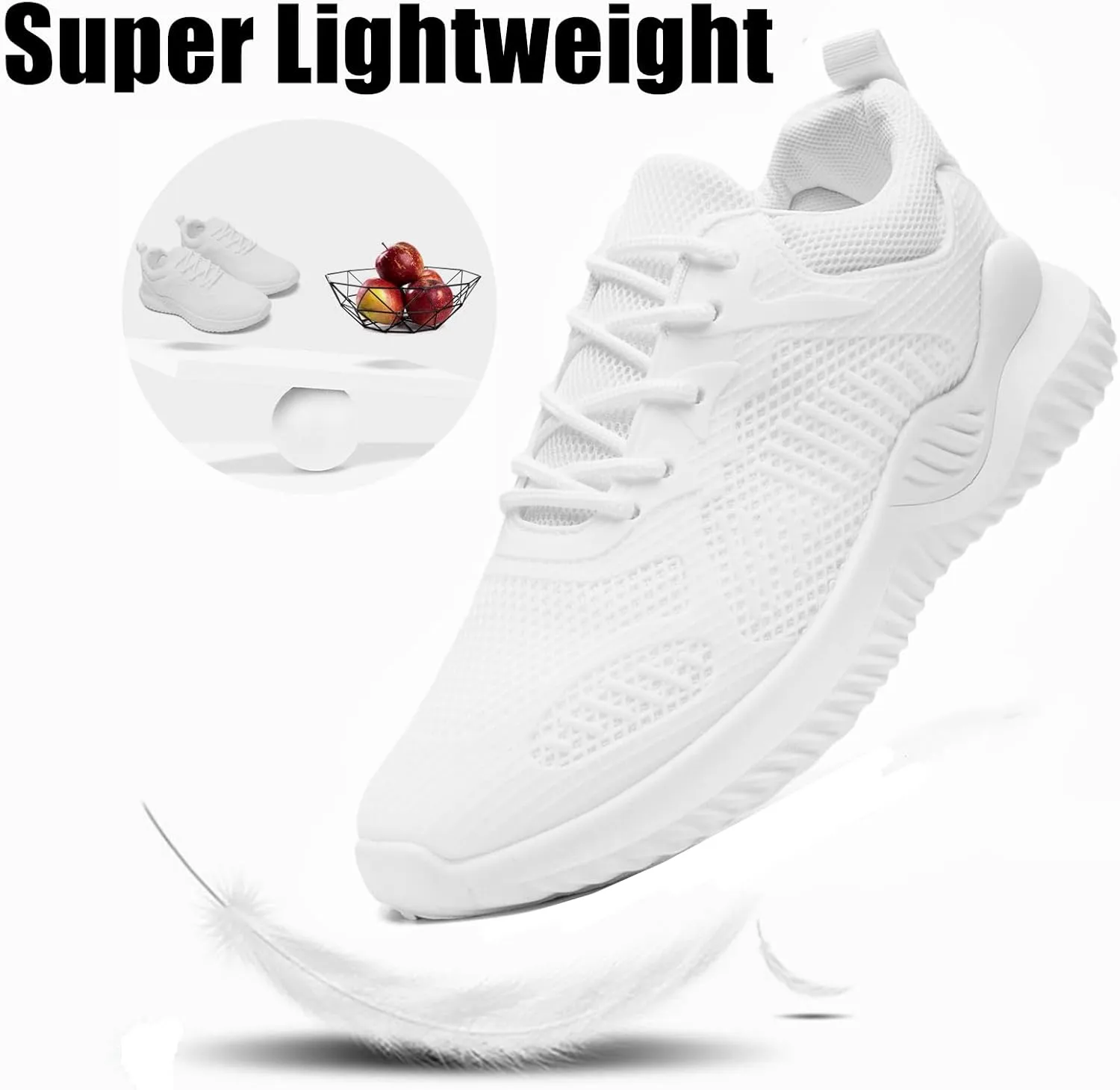 Womens Tennis Running Shoes Unisex Lightweight Breathable Walking Shoes Ultra Soft Flying Knitting Lace Up Fashion Sneakers Non Slip Athletic Trainers Casual Sports Shoes