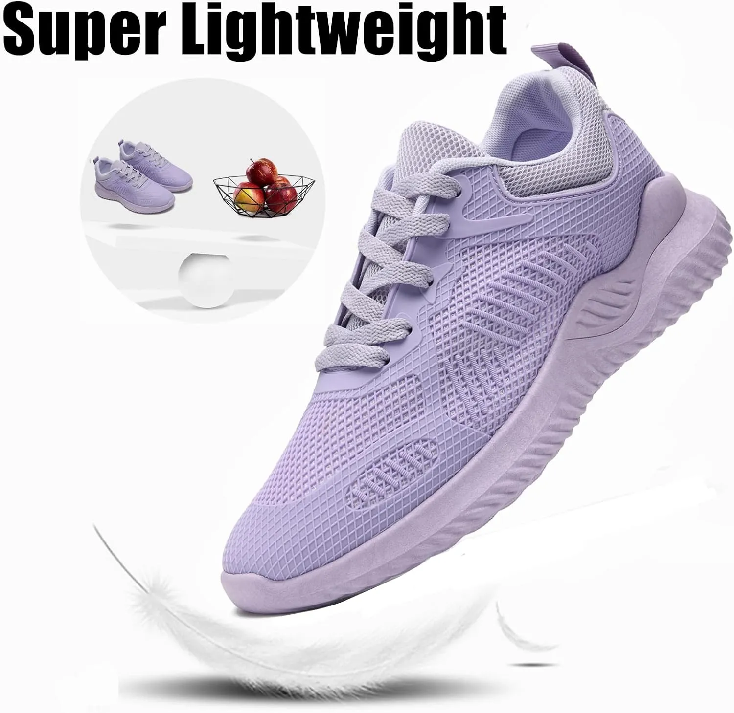 Womens Tennis Running Shoes Unisex Lightweight Breathable Walking Shoes Ultra Soft Flying Knitting Lace Up Fashion Sneakers Non Slip Athletic Trainers Casual Sports Shoes