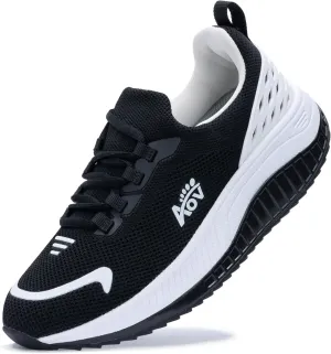 Womens Walking Shoes Arch Support Slip on Wide Platform Sneakers Comfortable Running Shoes for Gym Daily Leisure