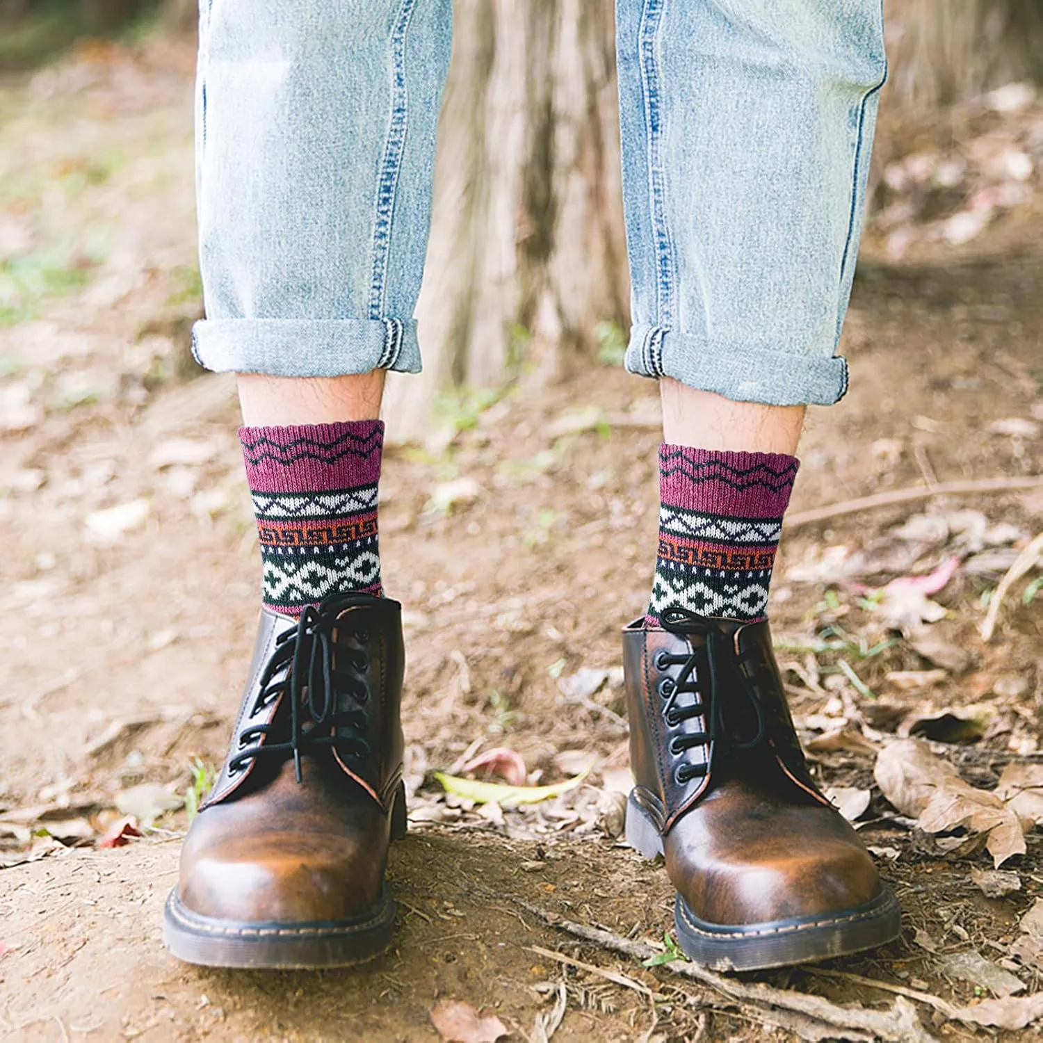 Wool Socks - Vintage Winter Warm, Soft Cozy, Thick Knit Boots Socks Gifts for Women Men