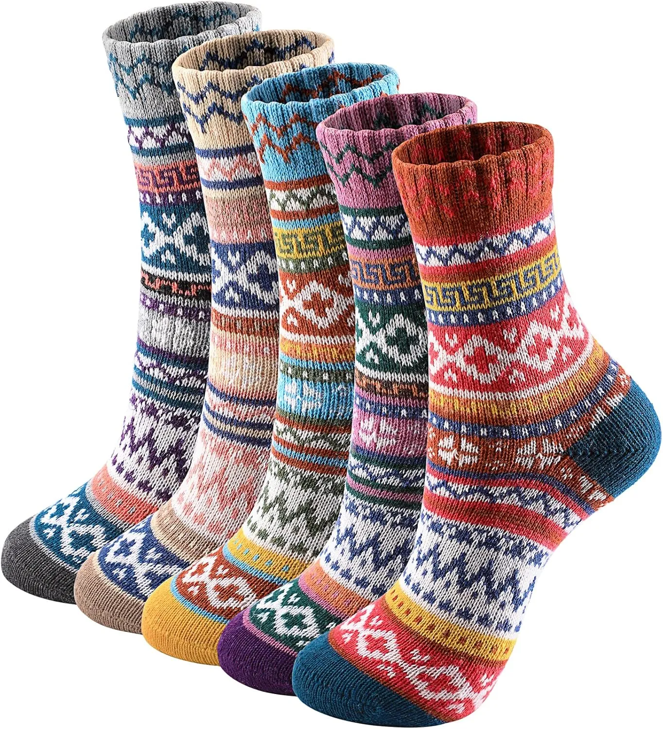 Wool Socks - Vintage Winter Warm, Soft Cozy, Thick Knit Boots Socks Gifts for Women Men