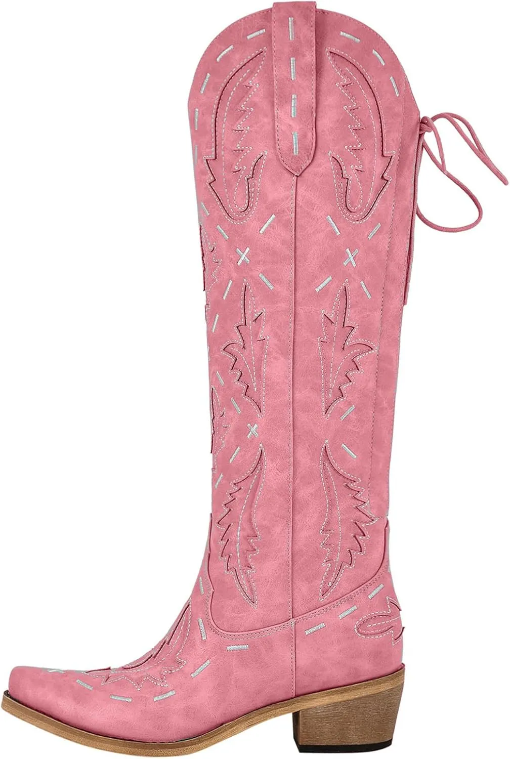 Yolkomo Cowboy Boots for Women Knee High Cowgirl Boots Lace Up