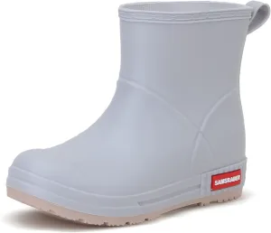 YUHITYGZGS Short Rain Boots for Women and Men, Lightweight Waterproof Garden Boots, Anti-Slip Chelsea Womens Rain Boots, Stylish Mid Heel rubber Ankle Booties with Comfy Insoles for Outdoor