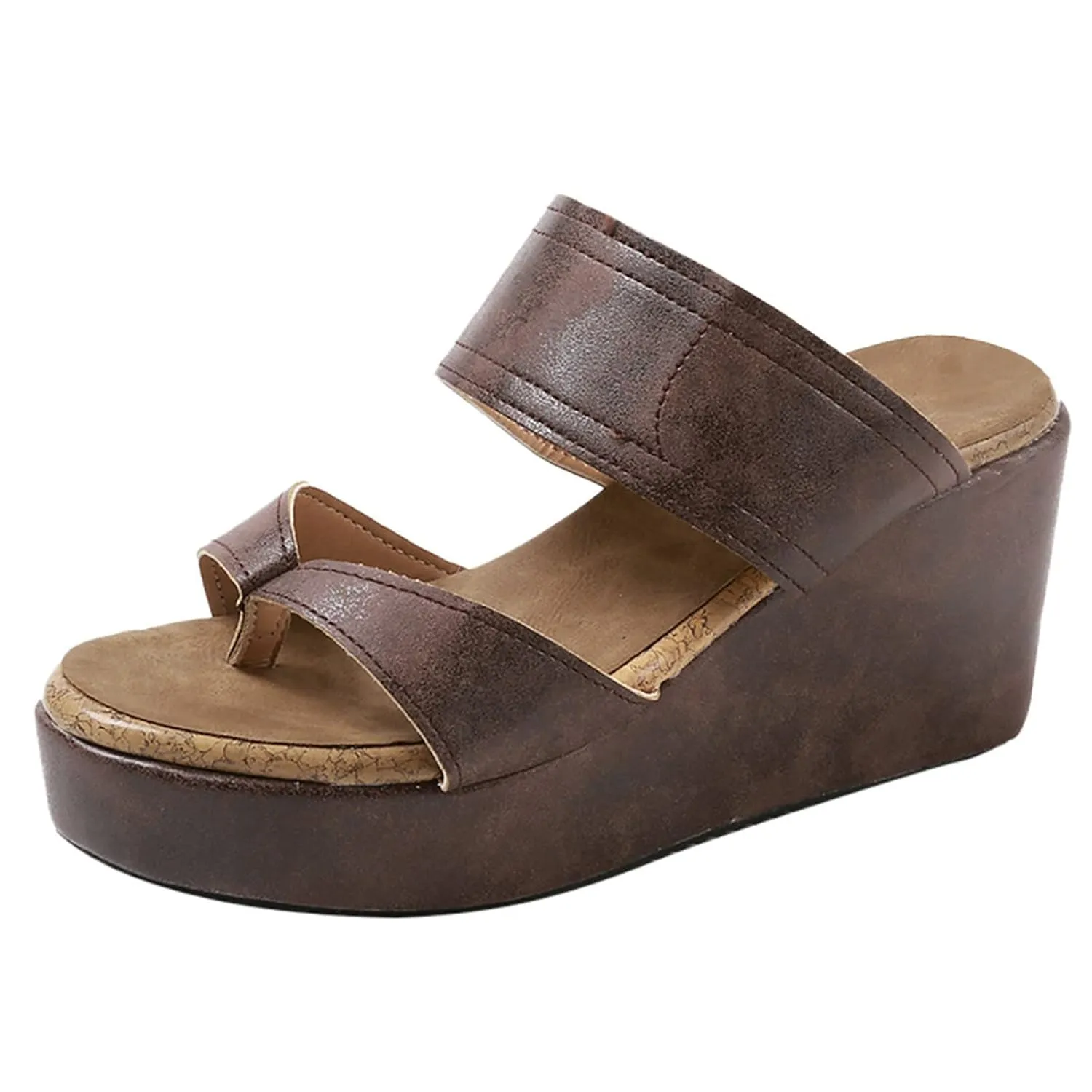 ZKXYFFS Wedge Sandals for Women 2023 Dressy Summer Peep Toe Platform Sandals Women's Thick Slippers Espadrilles Sandals Flip Flops