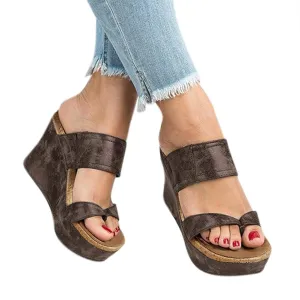 ZKXYFFS Wedge Sandals for Women 2023 Dressy Summer Peep Toe Platform Sandals Women's Thick Slippers Espadrilles Sandals Flip Flops
