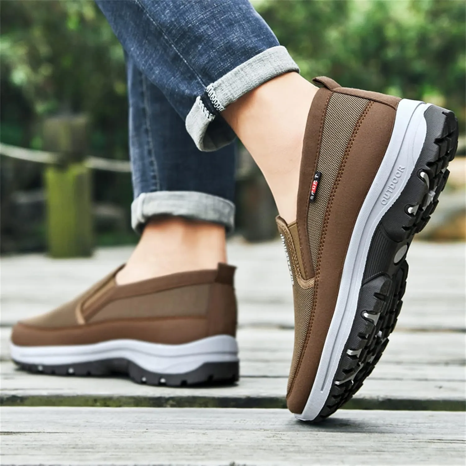 Ztigerz Men's Breathable Mesh Canvas Orthopedic Travel Plimsolls Slip-On Loafers,Comfort Non Slip Outdoor Flats Sneakers Walking Hiking Driving Casual Boat Shoes