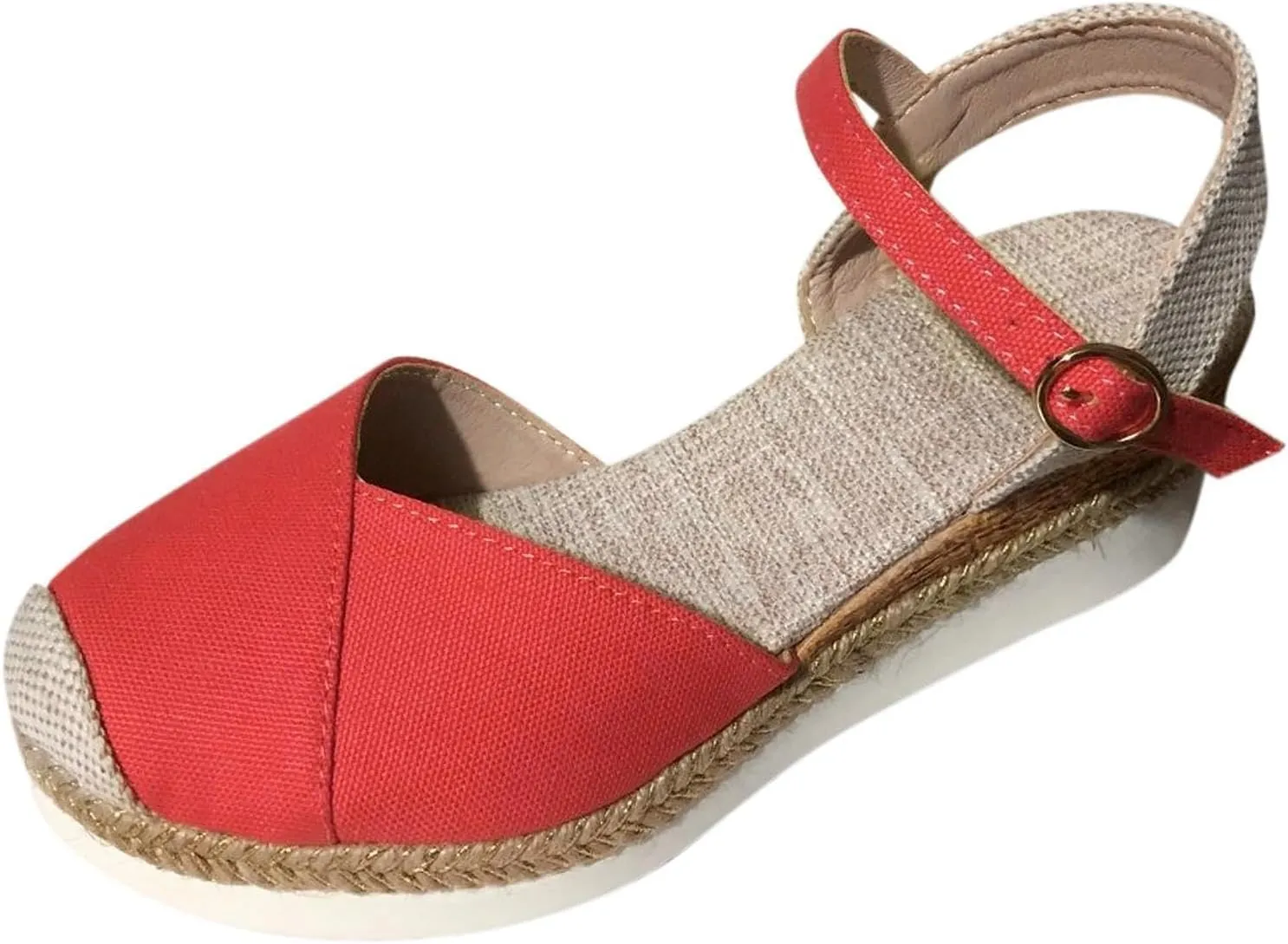 ZWRXW Closed Toe Sandals Women Arch Support Orthopedic Platform Wedge Sandals Buckle Ankle Strap Walking Sandal Boho Elegant Dressy Summer Shoes